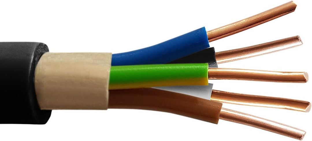 M&G Techno 50m NYY-J 5x2,5 mm² Erdkabel Elektrokabel Beton und Freien Kupfer Made in Germany Schwarz