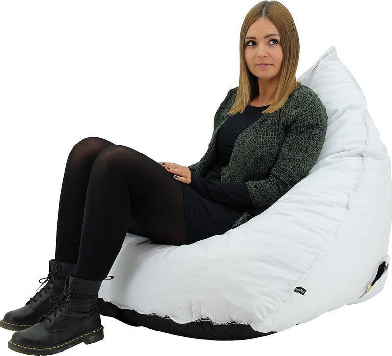 Happy Home Company 11445 Sitzsack Bean Bag Sitzkissen Weiss