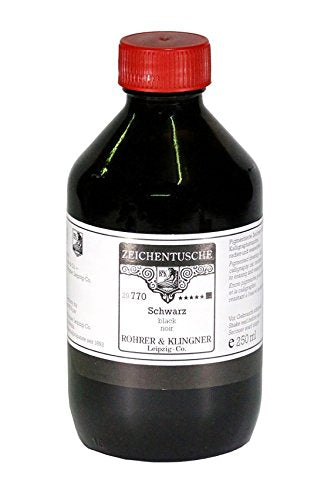 Rohrer & Klinger Zeichentusche 250ml Flasche, schwarz