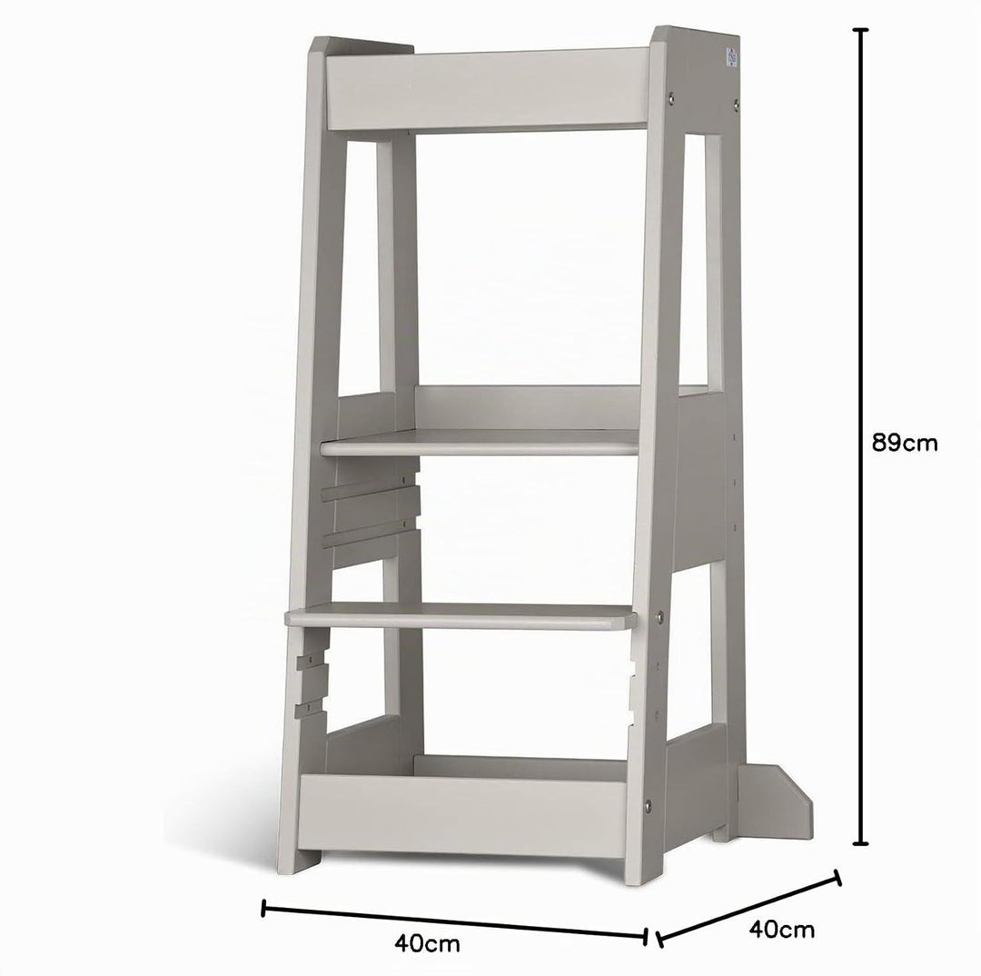 TiSsi Lernturm, Entdeckerturm Montessori mitwachsend Buche- 100539, Storm Grey