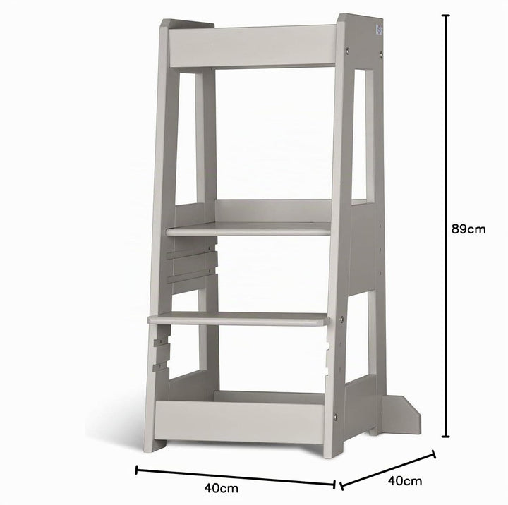 TiSsi Lernturm, Entdeckerturm Montessori mitwachsend Buche- 100539, Storm Grey