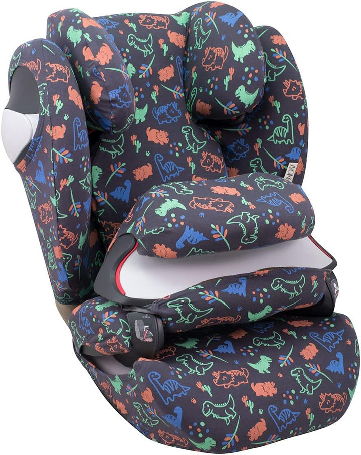JYOKO Kids Bezug für Autositz kompatibel mit Cybex Pallas M (Happy dino), Happy dino