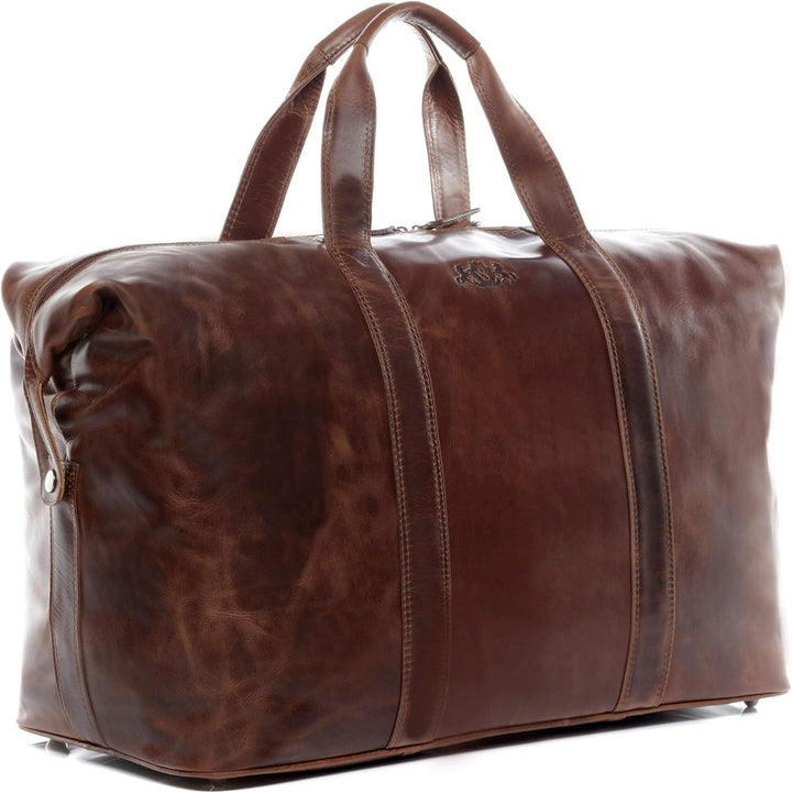 SID & VAIN XL Reisetasche Chester aus Premium Leder I Sporttasche gross XXL gross für Herren I Weeke