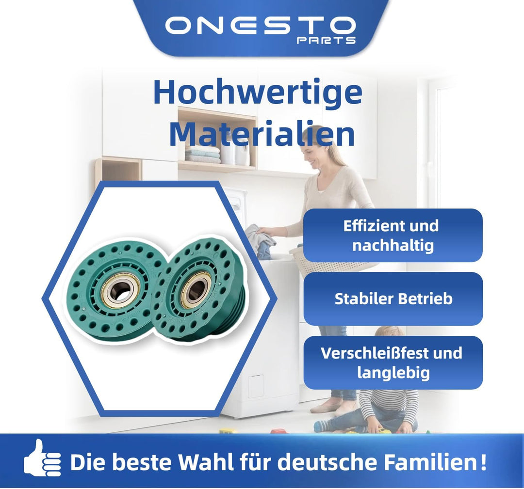 Waschmaschinenlager links + rechts Ersatzset für AEG Elеctrolux Zanussi 4071430963 4071430971 inkl.