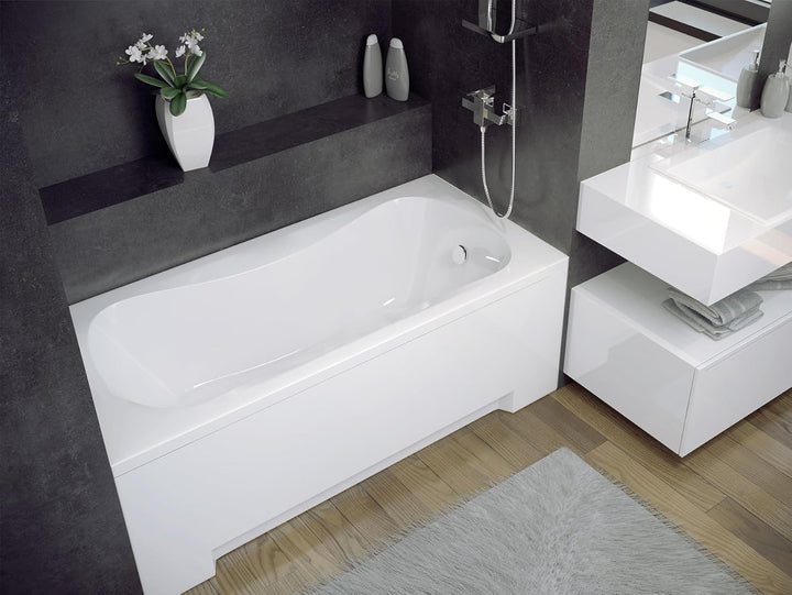 KOLMAN Badewanne ARIA Rechteck 150x70 ohne Verkleidung, Ablaufgarnitur und Füssen Komplettset 3in1 P