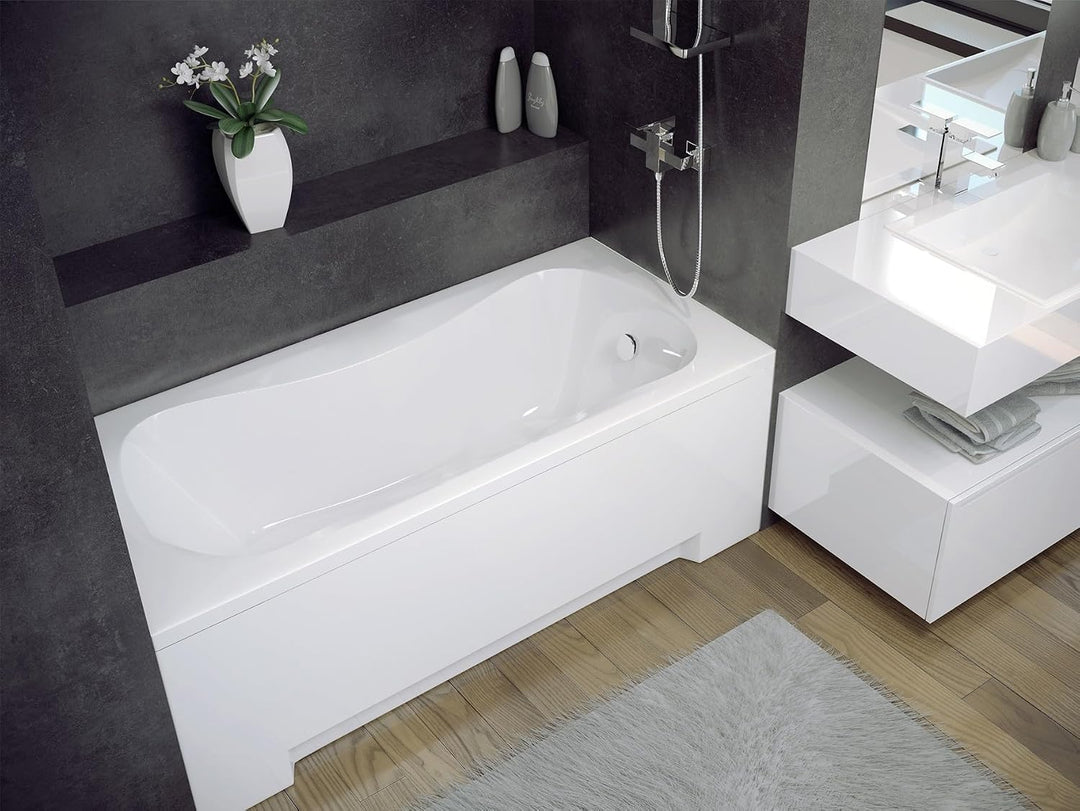 KOLMAN Badewanne ARIA Rechteck 150x70 mit AcrylSchürze, Ablaufgarnitur und Füssen Komplettset 4in1 P