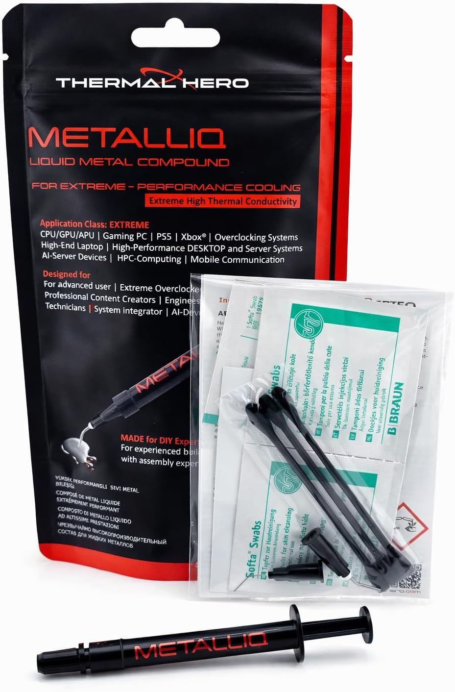 METALLIQ 2g Flüssigmetall Wärmeleitpaste für CPU & GPU – Extreme Performance für Gaming PC PS5 Upgra