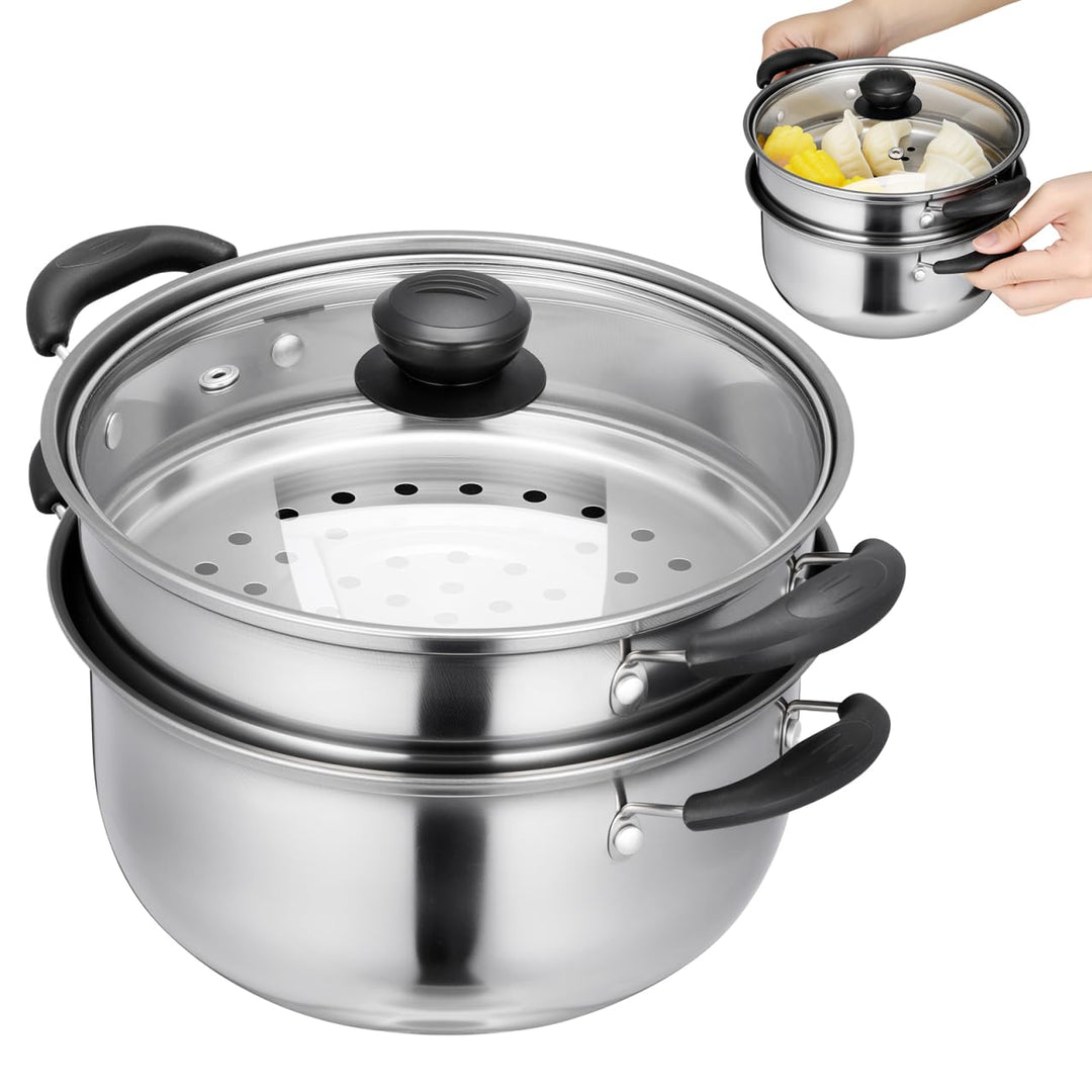 PRETYZOOM Suppentopf Action Topf zum Einführen mit Dampfgarer mit Sieb Couscous-Topf Induktion Kocht