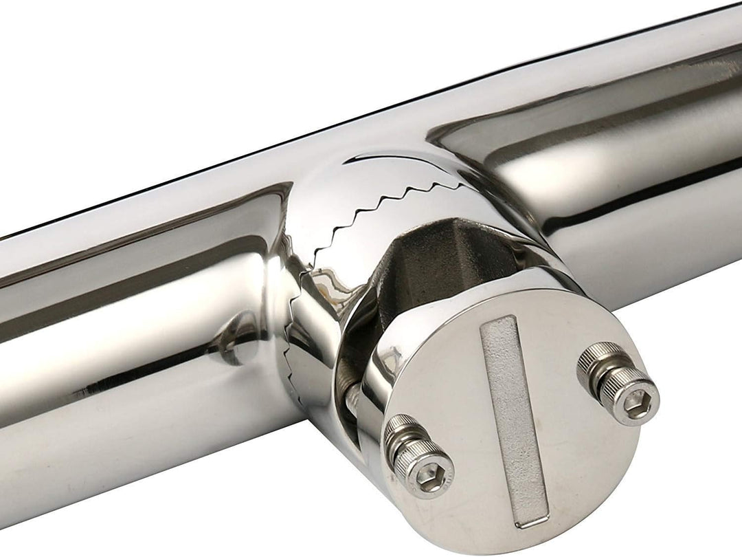 FreeTec 2× Edelstahl Rutenhalter Angelrutenhalter für Rails 25mm bis 32mm 25mm-32mm, 25mm-32mm