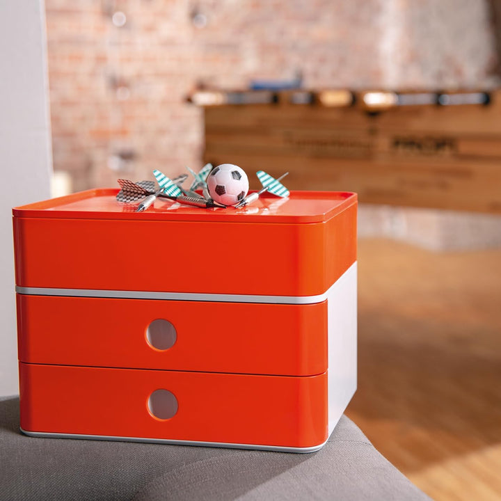HAN Schubladenbox Allison SMART-BOX mit 2 Schubladen und Trennwand, Kabelführung, stapelbar, Utensil