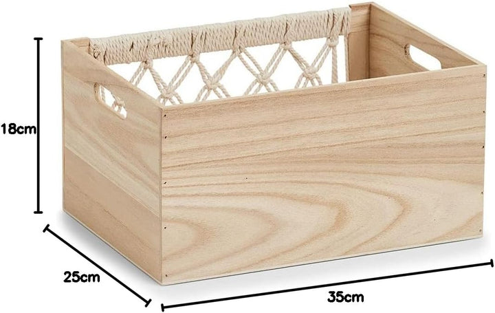 Zeller 15189 Aufbewahrungskiste 'Boho', Holz, ca. 35 x 25 x 18 cm, ca. 35 x 25 x 18 cm