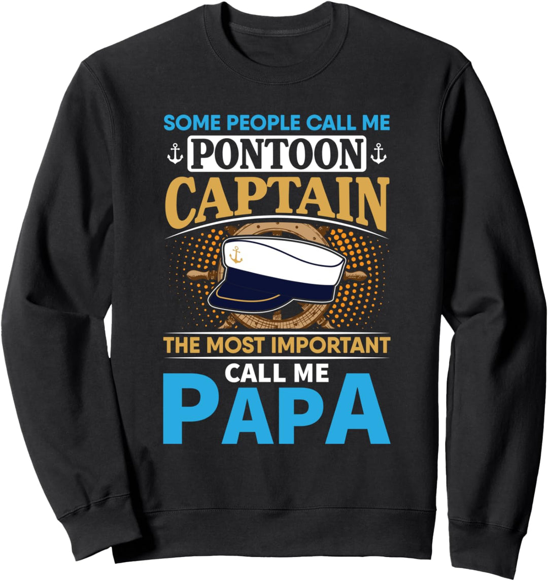 Pontonboot Kapitän Geschenk für Grossvater Papa Bootfahren Sweatshirt