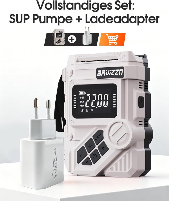 Sup Pumpe Elektrische Akku 22PSI Elektrische Sup pumpe Mit Akku 59.2WH 12DC Typ-C-Anschluss Inflator