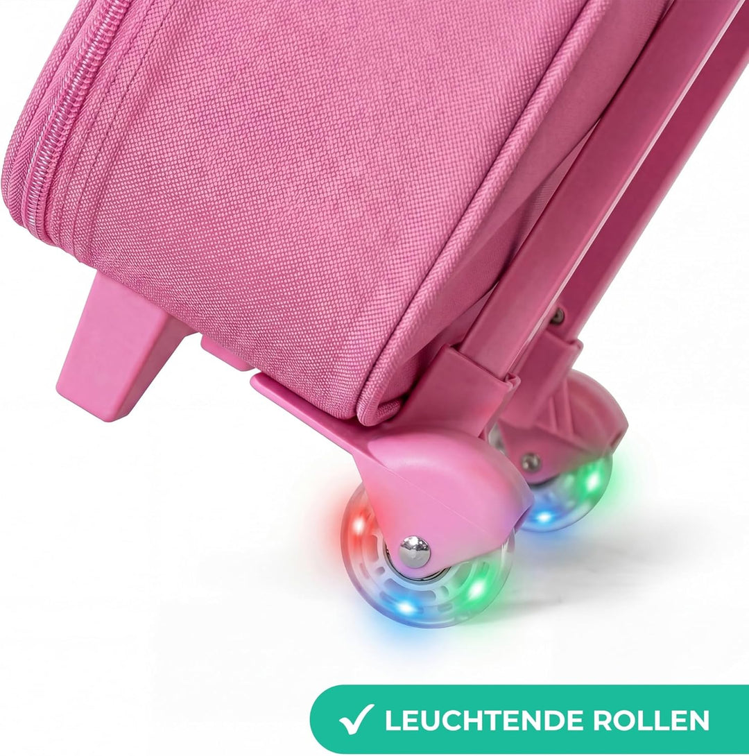 NoBoringSuitcases.com® Kinderkoffer Rosa Klein 48x31x19 cm Reisekoffer Pink Kleiner Kinder Koffer mi
