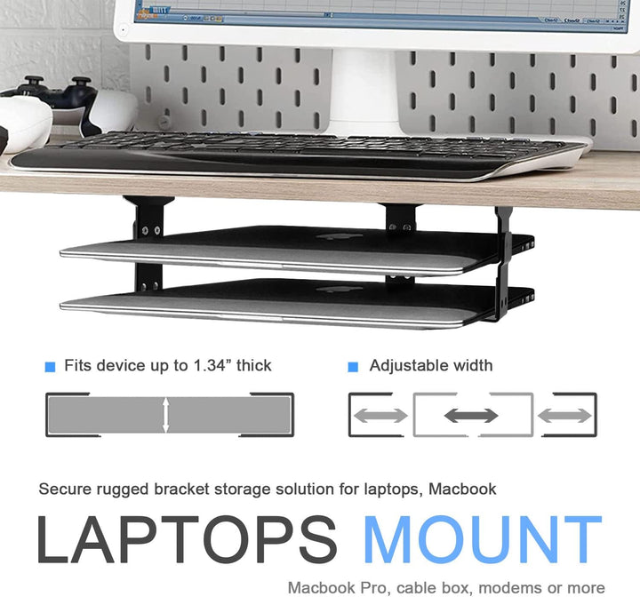 JEMACHE Aluminium 2-Lagige Untertisch Halterung Regal Halter Ständer für Laptop, MacBook Air/Pro mit