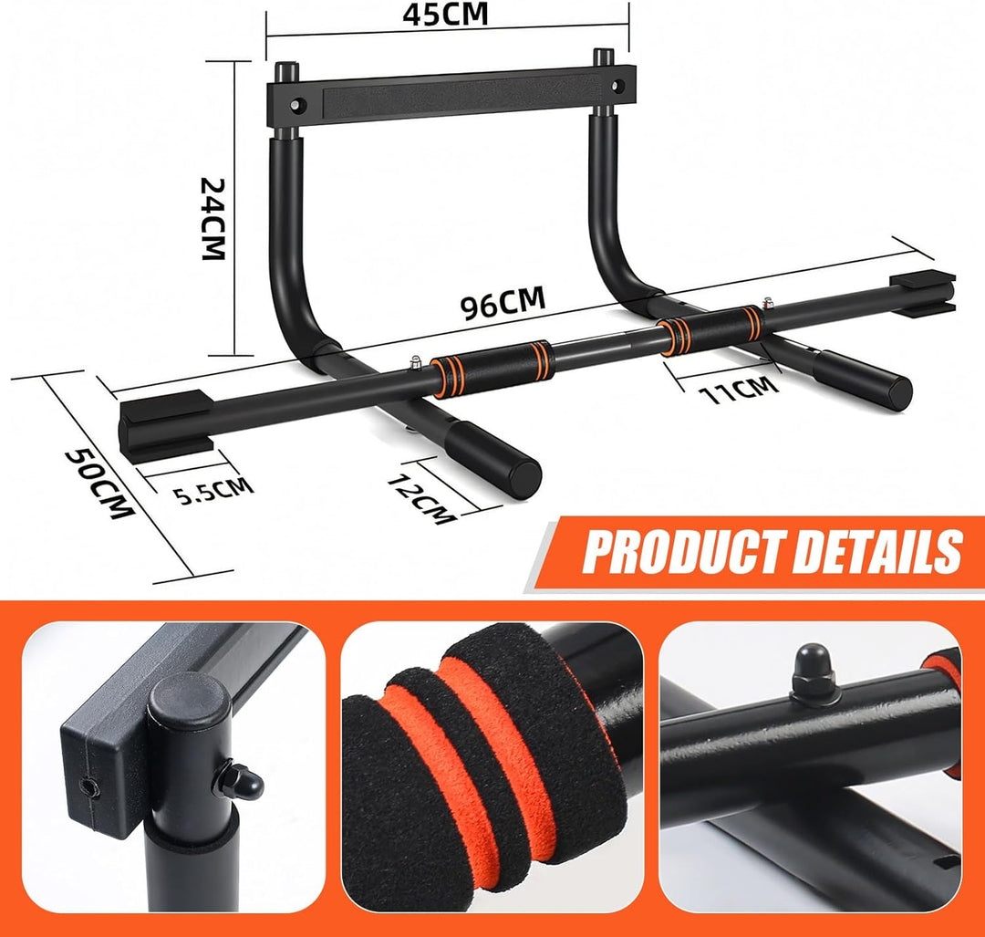 Klimmzugstange Türrahmen, Pull Up Bar Door Frame, bis 200kg Traglast, passend bis 85cm breite Tür, z