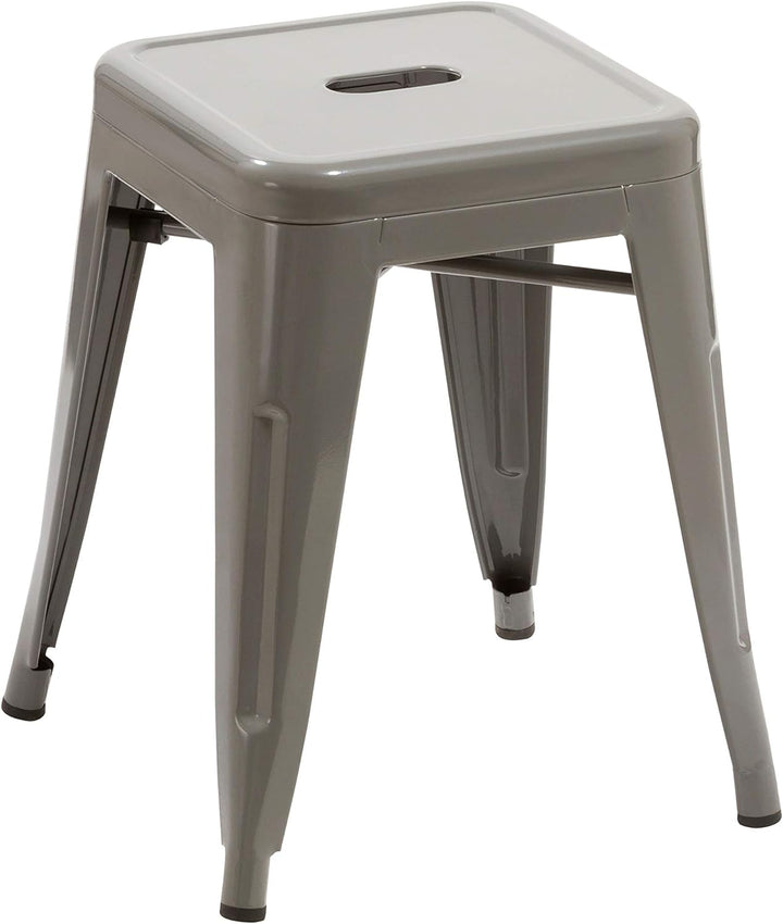 Duhome Metall Hocker niedriger Barhocker, Sitzhöhe 46cm Tresenhocker, Stapelbar Eisen Bistrohocker i