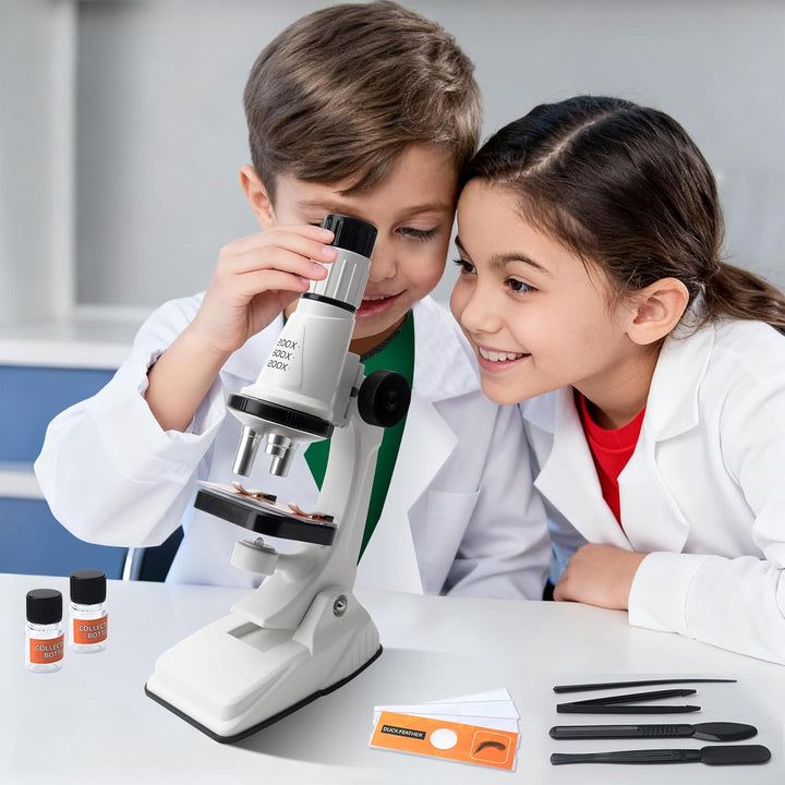 Mikroskop für Kinder, 200x-1200x Vergrösserung Experimentelles Pädagogisches Spielzeug Tragbares Mik