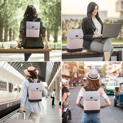 LOVEVOOK Rucksack Damen Klein, 14 Zoll Laptop Rucksack mit USB Ladeanschluss & Laptopfach, Kleiner W