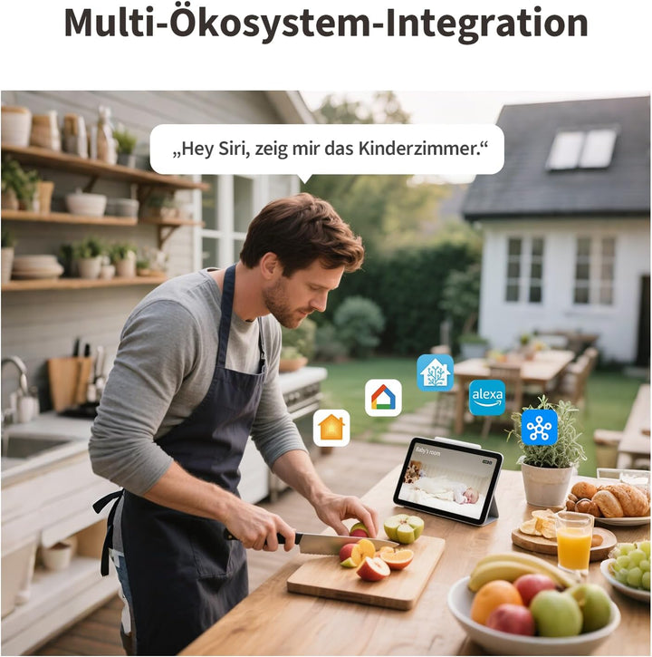 Aqara G100, 2K Sicherheitskamera für Innen & Aussenbereich, HomeKit Secure Video, 2-Wege-Audio, Sche