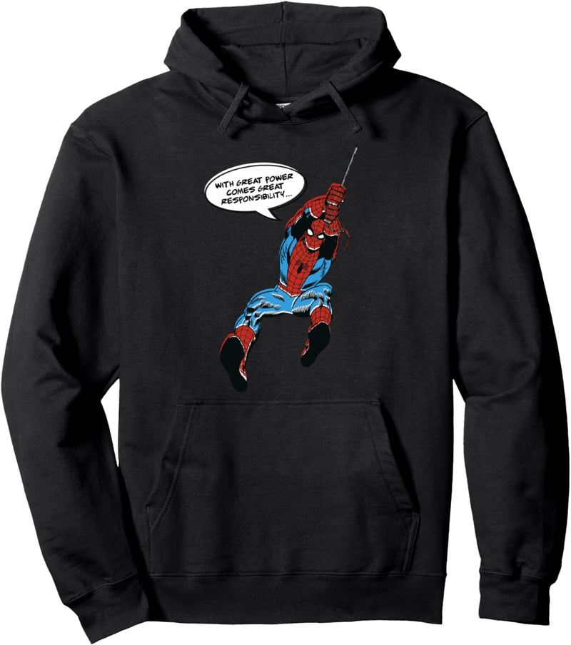 Marvel Spider-Man Great Power Quote Pullover Hoodie
