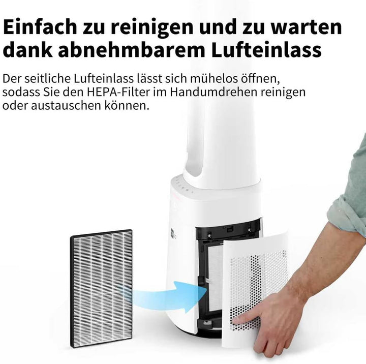 aeco H13 HEPA Filter für aeco AirX Guard 2-in-1 Turmventilator, für Midea MFP-120i (BL) 2 in 1 Turmv