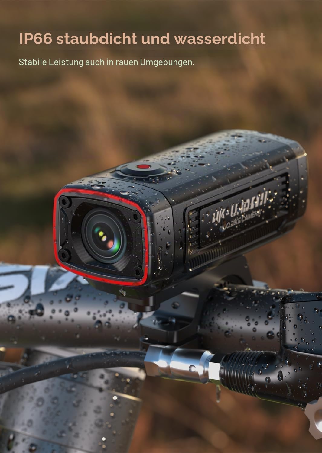 AKEEYO AKY-710S Motorrad-/Fahrradkamera 4K 28fps, 2K 55fps, Weitwinkel 142°, IP67, 5MP, Loop & Emerg