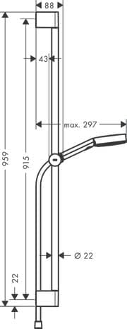 hansgrohe Duschset Pulsify Select S, Duschkopf mit Schlauch und Halterung, verstellbar, Handbrause m