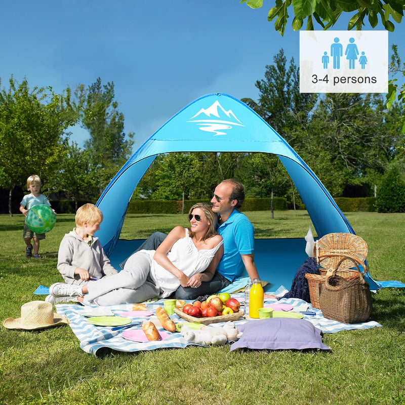 Mimajor Pop Up Strandmuschel UV-Schutz 50+ Strandzelt, Automatisches Tragbarer Wurfzelt Sonnenschutz