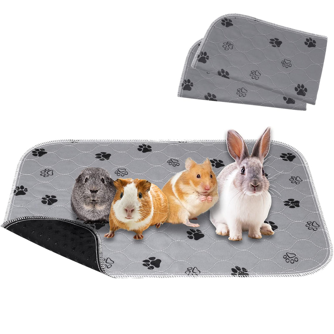 2 Stück 60X40cm Pipi Pads für Meerschweinchen，Waschbare und Wiederverwendbare Pipi Pads für Haustier