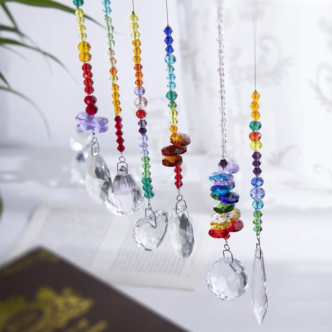H&D HYALINE & DORA Bunte Kristall Regenbogen Sonnenfänger Hängende Chakra Glas Anhänger für Zuhause,