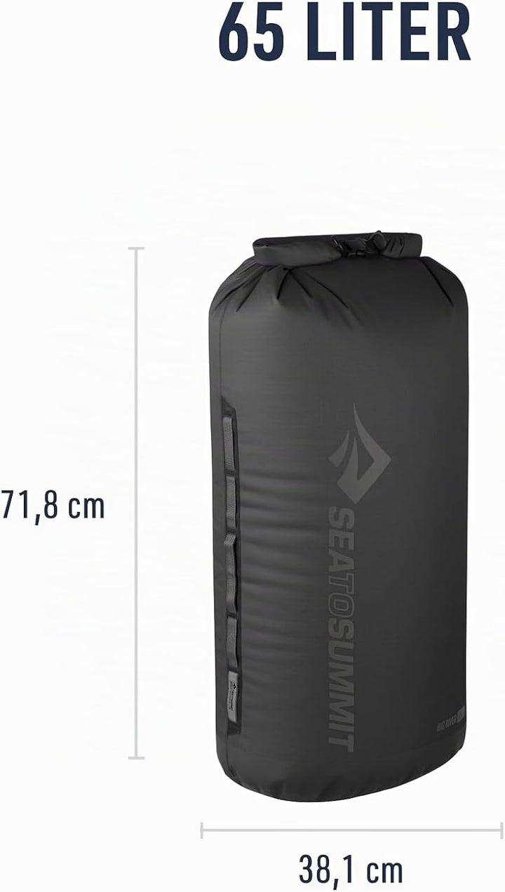 Sea To Summit Big River Dry Bag 65l Schwarz - Praktischer abriebfester Drybag, 65l, Grösse 65l - Far
