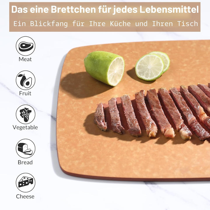 BESTCOOK Schneidebrett Holzfaser 2er-Set, Spülmaschinenfest Chopping Board, Hohe Dichte, Antiporös,