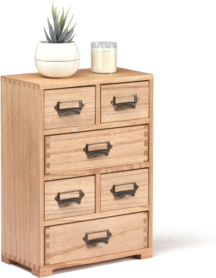 KIRIGEN Schreibtisch Schublade Schrank Storage Organizer 6 Schubladen Mini Chest mit Lable Holder Gr