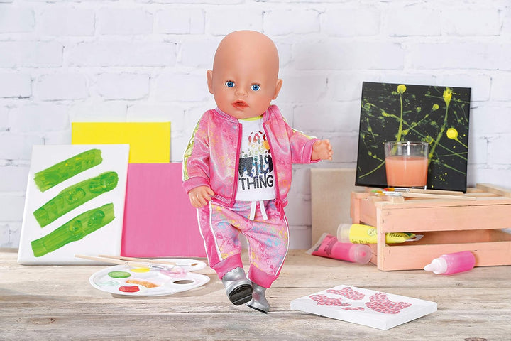 Zapf Creation BABY Born Puppenkleidung - Designerkleidung mit Modeaccessoires - Deluxe Trendy Pink S