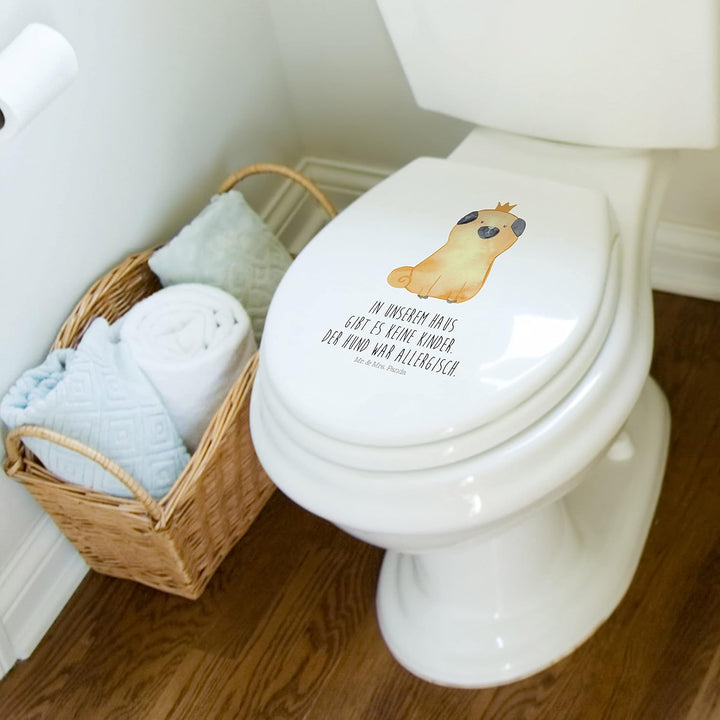 Mr. &amp; Mrs. Panda Motiv WC Sitz Mops Krone - Geschenk, Hunderasse, kinderlos, allergisch, Hundebesitz