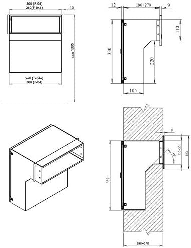 F-04 Edelstahl Mauerdurchwurf Briefkasten (Tiefe: 18-27 cm) - LETTERBOX24.de