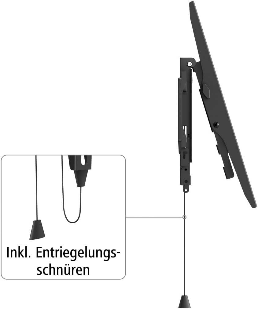 Hama TV Wandhalterung, neigbar, mit Diebstahlschutz (TV Wandhalterung 37-90 Zoll, VESA 100x100 bis V