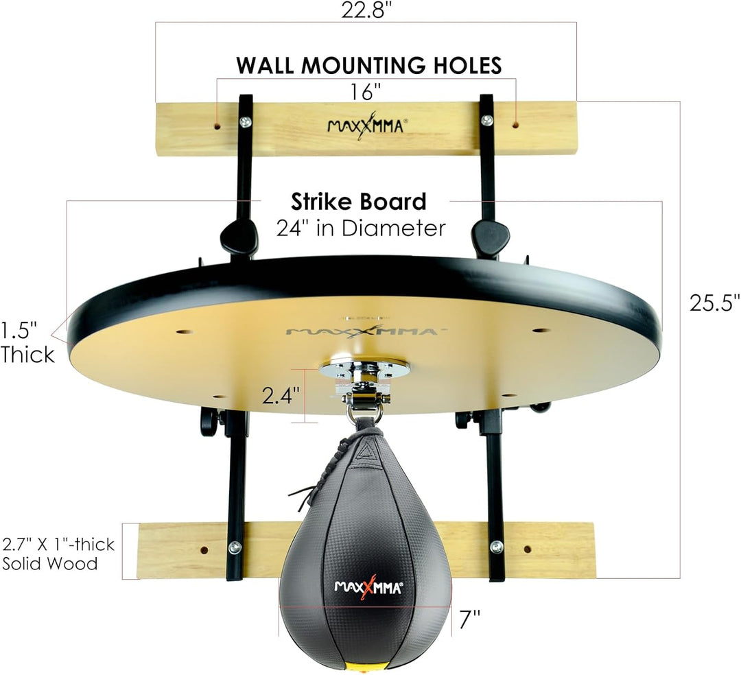 MaxxMMA Speed Bag Platform Kit - Heavy Duty Boxtraining Equipment with Punchingball, Adjustable Heig