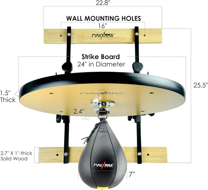 MaxxMMA Speed Bag Platform Kit - Heavy Duty Boxtraining Equipment with Punchingball, Adjustable Heig