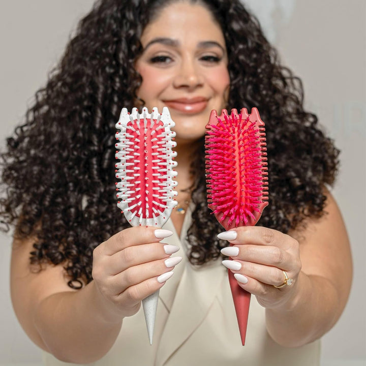 Bounce Curl Volume EdgeLift Bürste, 5-in-1-Werkzeug für volumisierte Wellen, Locken und Spulen, Rubi