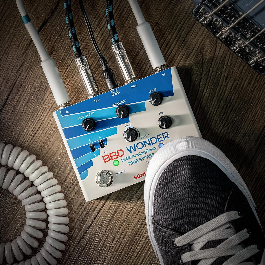 SONICAKE Analoges Delay und Modulation Pedal | mit Chorus, Vibrato, Tap Tempo, True Bypass BBD Wonde