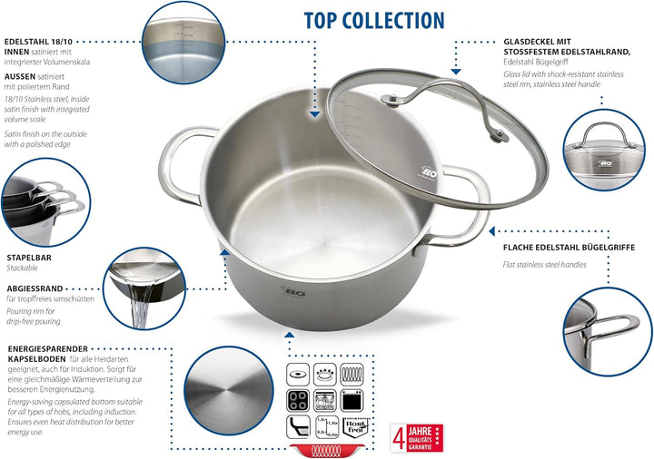ELO 42515 Topfset, Edelstahl, 5 TLG ,