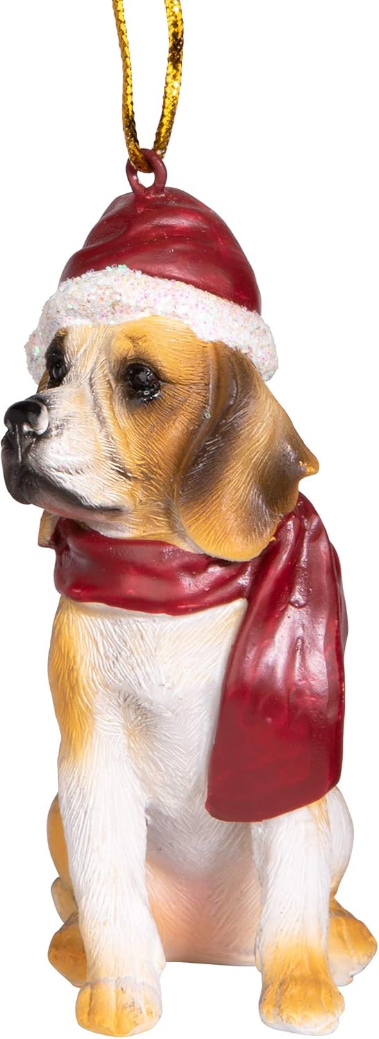 Design Toscano Beagle Festlicher Hund Weihnachtsbaumornament Weihnachtsdeko, Polyresin, vollfarbe, 8