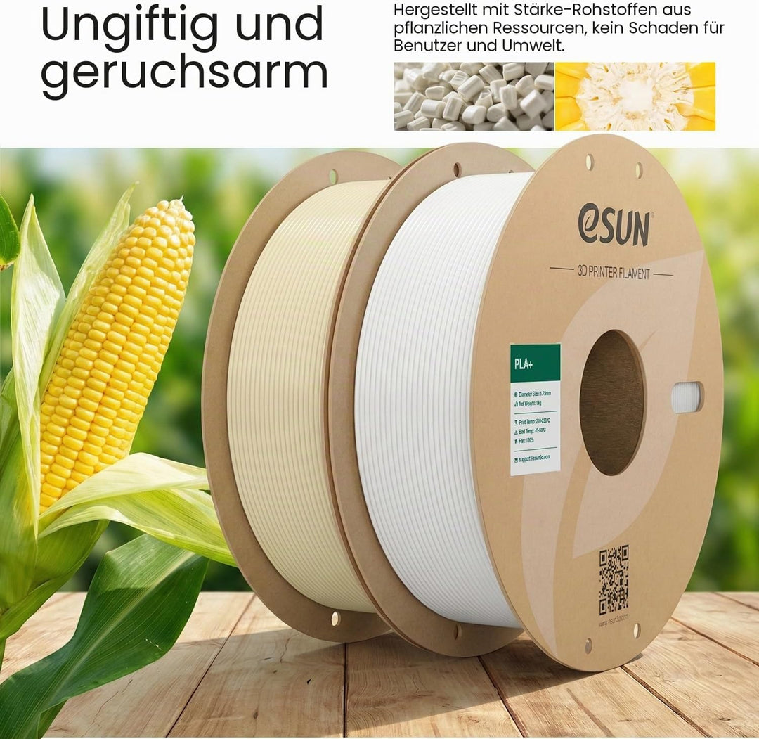 eSUN PLA+ Filament 1.75mm, 3D Drucker Filament PLA Plus, Massgenauigkeit +/- 0.03mm, 1kg pro Spule,