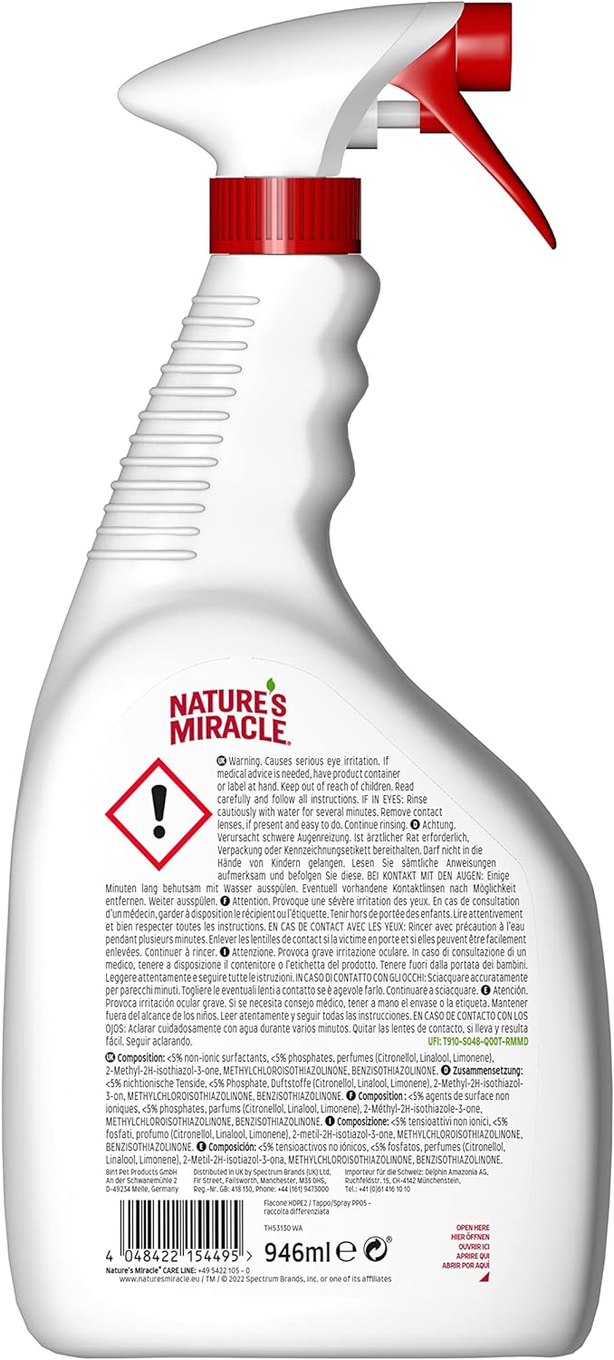 Nature’s Miracle Katzenurin Flecken- & Geruchsentferner - Enzymreiniger für Urinflecken und gelbe Rü