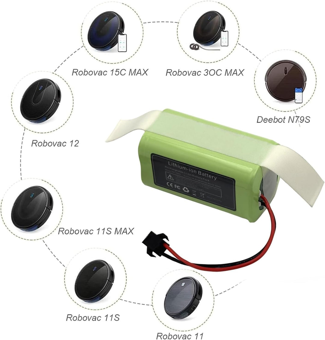 14.4V 2600mAh Ersatz Akku für Ecovacs Deebot N79 N79S DN622, für Tesvor X500 S4 S6, für Eufy RoboVac