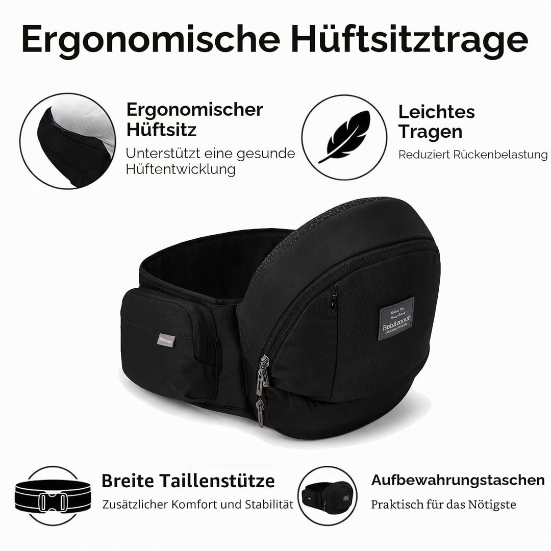 Bebamour Babytrage Hip Seat 0-36 Monate Lightweight 3 in 1 Babytrage Neugeborenes bis Kleinkind HipS