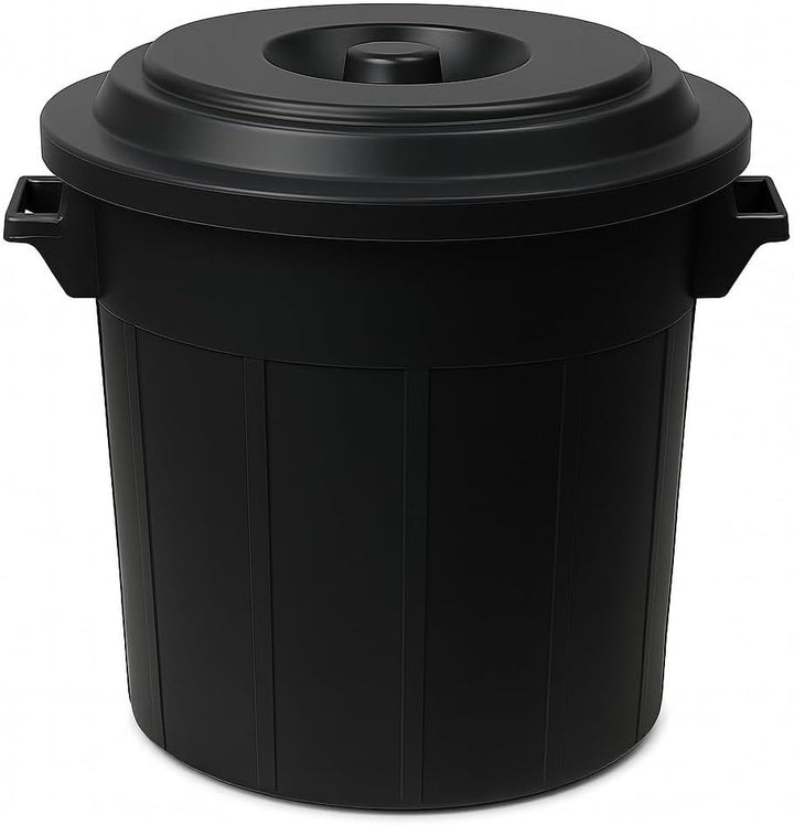YourCasa Mülltonne 50L - Mülleimer mit Deckel verschliessbar - Tonne mit Trageriffen für Garten - Fu