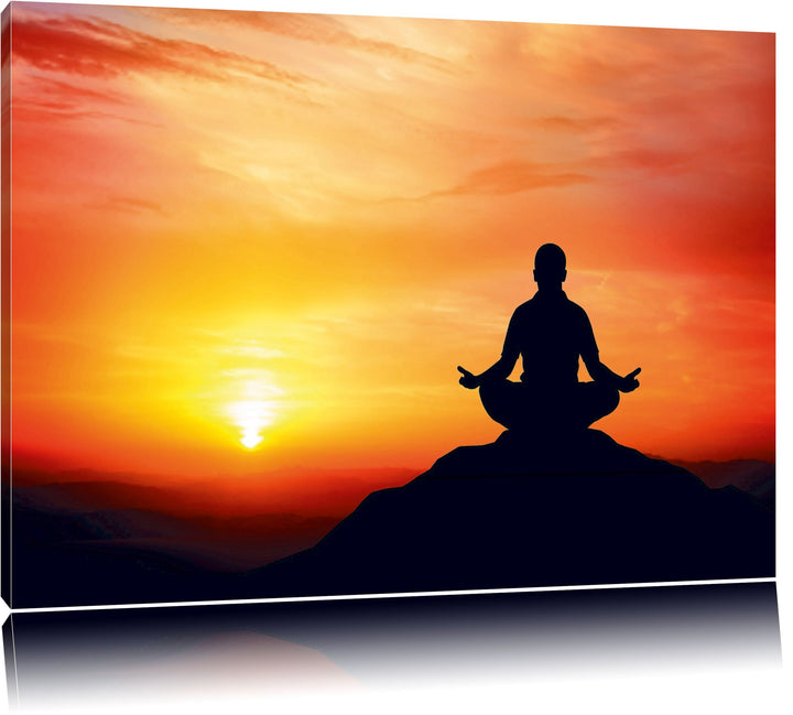 Dark Meditation im SonnenuntergangFormat: 100x70auf Leinwand, XXL riesige Bilder fertig gerahmt mit